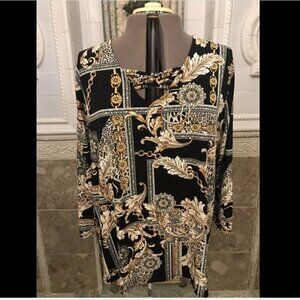 Est 1946. Pullover Size 18/20 Top. Lattice Detail at Neck. Jersey Stretch. B13